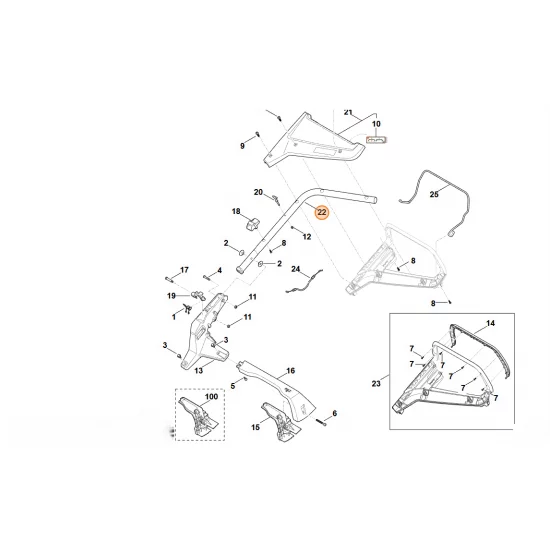 STIHL  Część dolna kierownicy WB21 780 2800